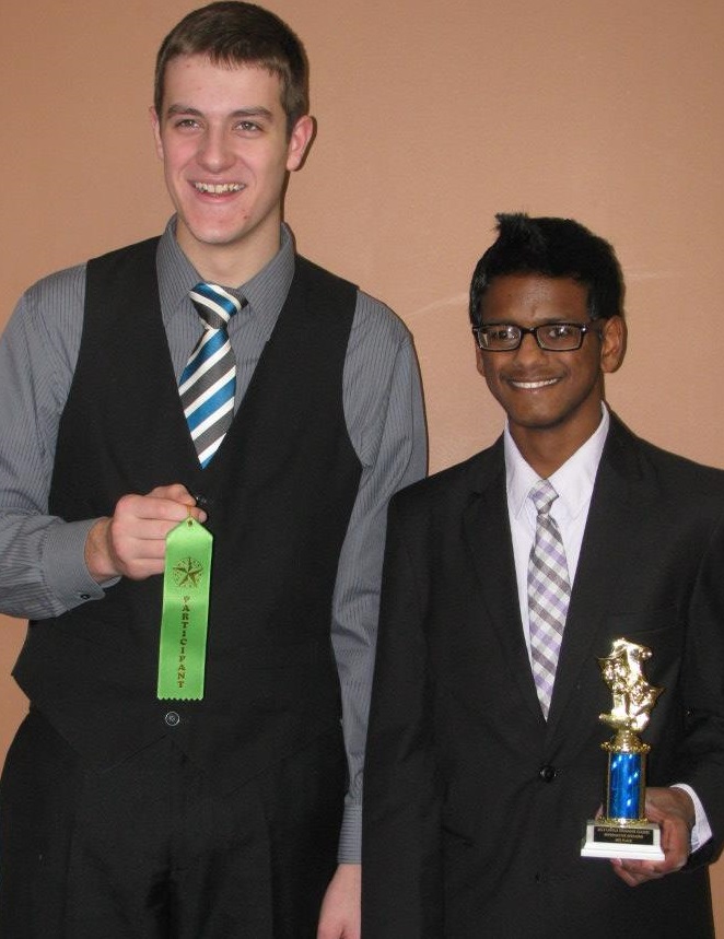 Today we had the opportunity to go to a speech meet at Mankato Loyola, with around 400 competitors. Our Competitors for today: Elijah Stoesz - Informative Josh Raabe - Humorous James Hamm - Humorous and Creative Expression Melissa Lohrenz - Poetry There was tough competition and everyone did a wonderful job. Elijah Stoesz received 3rd Place in Informative Josh Raabe tied with four others for 7th Place. Our next speech meet is next Saturday at Pipestone.