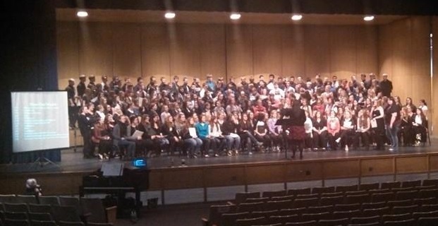LAST REHEARSAL OF the Honors Choir before the concert.