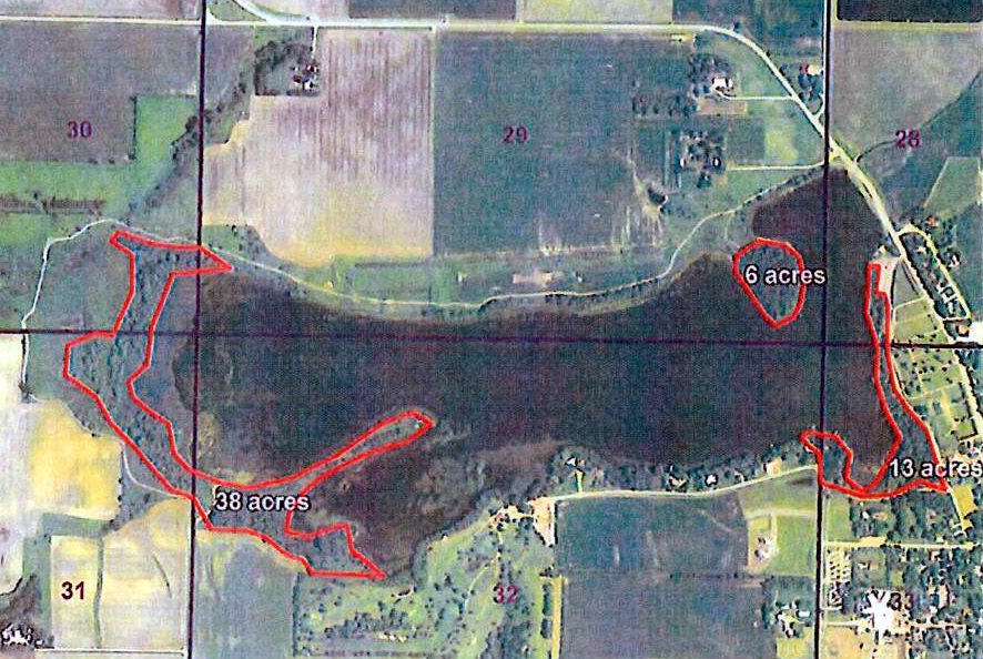 mountain lake A UNITED STATES Department of Agriculture Natural Resources Conservation Service map of Mountain Lake, located in Sections 28 to 33 in Midway township of Cottonwood County. Outlined in red (a total of 57 acres that include shoreline from the boat landing to Heppner's Point on the east, the "island" in the northwest and land to the west and southwest that also includes "second island") are city- and state-owned lands where a proposed project will focus on invasive species control through removal, replacement and education.