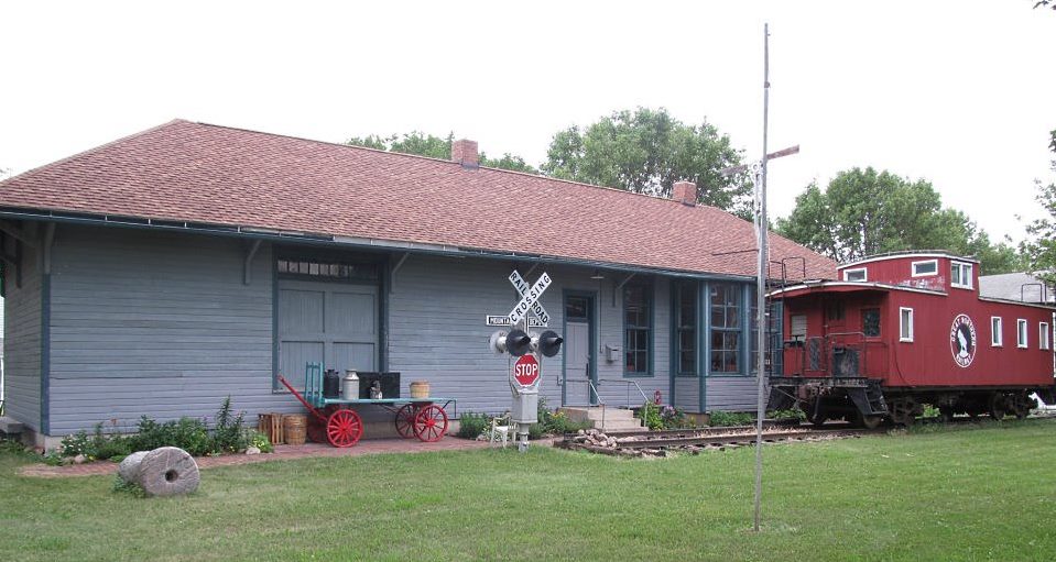 railroad depot and caboose