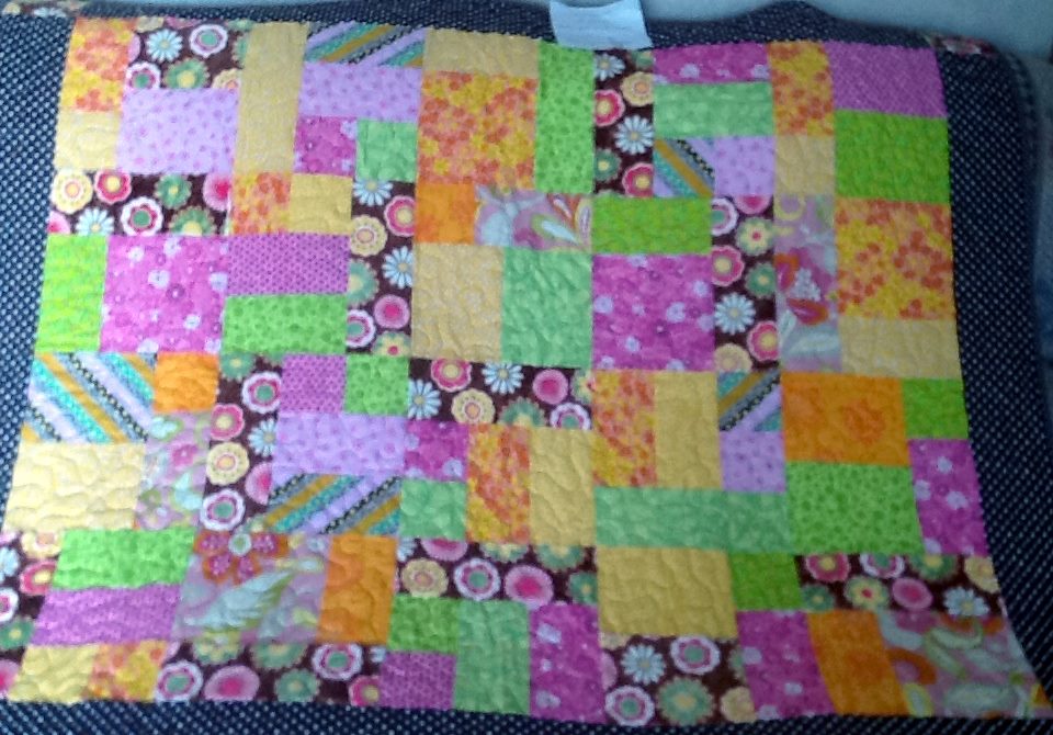 BABY YELLOW BRICK Road quilt - machine quilted.
